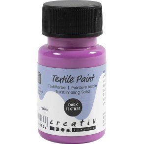 Tekstilmaling Solid, d&aelig;kkende, fuchsia, 50 ml/ 1 fl.