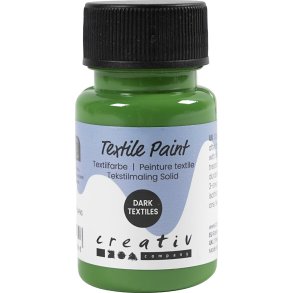 Tekstilmaling Solid, d&aelig;kkende, brilliantgr&oslash;n, 50 ml/ 1 fl.