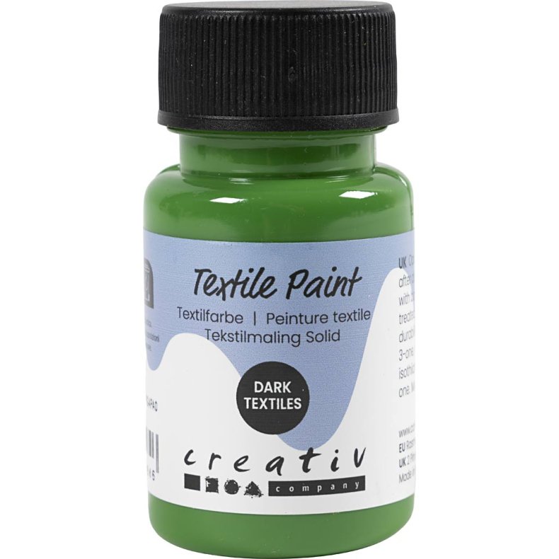 Tekstilmaling Solid, d&aelig;kkende, brilliantgr&oslash;n, 50 ml/ 1 fl.