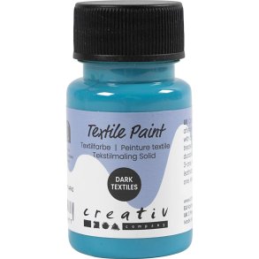 Tekstilmaling Solid, d&aelig;kkende, turkisbl&aring;, 50 ml/ 1 fl.