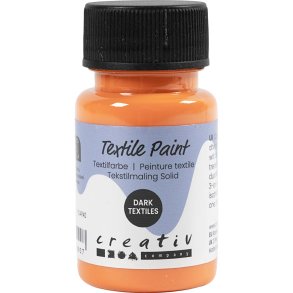 Tekstilmaling Solid, d&aelig;kkende, orange, 50 ml/ 1 fl.
