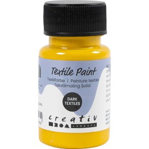 Tekstilmaling Solid, d&aelig;kkende, gul, 50 ml/ 1 fl.