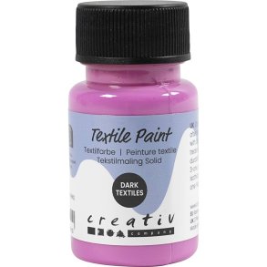 Tekstilmaling Solid, d&aelig;kkende, pink, 50 ml/ 1 fl.