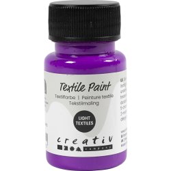 Tekstilmaling, halvd&aelig;kkende, neon lilla, 50 ml/ 1 fl.