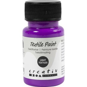 Tekstilmaling, halvd&aelig;kkende, neon lilla, 50 ml/ 1 fl.