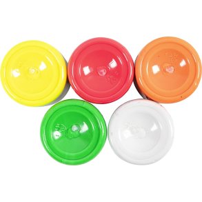Tekstilmaling, halvd&aelig;kkende, ass. farver, 5x50 ml/ 1 pk.