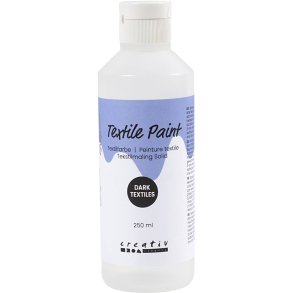 Tekstilmaling Solid, d&aelig;kkende, hvid, 250 ml/ 1 fl.