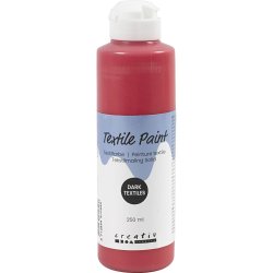 Tekstilmaling Solid, d&aelig;kkende, r&oslash;d, 250 ml/ 1 fl.