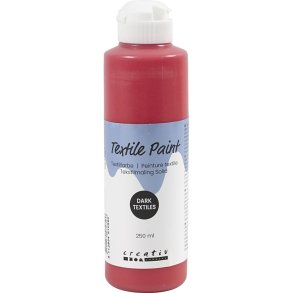 Tekstilmaling Solid, d&aelig;kkende, r&oslash;d, 250 ml/ 1 fl.
