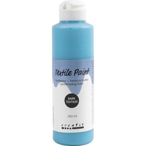 Tekstilmaling Solid, d&aelig;kkende, turkisbl&aring;, 250 ml/ 1 fl.