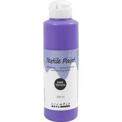 Tekstilmaling Solid, d&aelig;kkende, lilla, 250 ml/ 1 fl.