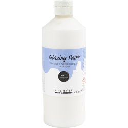 Lasurmaling, mat, transparent, hvid, 500 ml/ 1 fl.