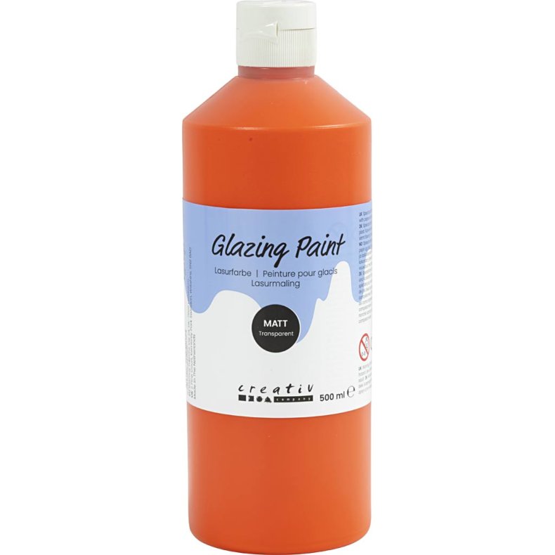 Lasurmaling, mat, transparent, orange, 500 ml/ 1 fl.