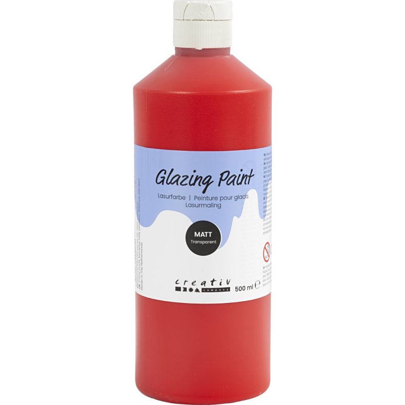 Lasurmaling, mat, transparent, r&oslash;d, 500 ml/ 1 fl.