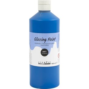 Lasurmaling, mat, transparent, bl&aring;, 500 ml/ 1 fl.
