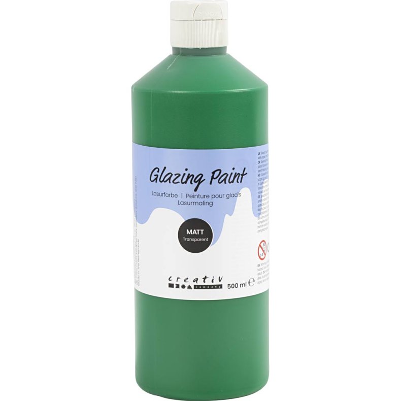 Lasurmaling, mat, transparent, gr&oslash;n, 500 ml/ 1 fl.