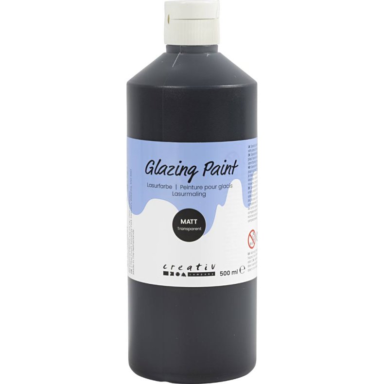 Lasurmaling, mat, transparent, sort, 500 ml/ 1 fl.