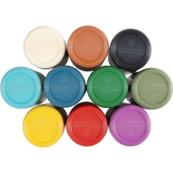 Udend&oslash;rsmaling, silkemat, ass. farver, 10x250 ml/ 1 pk.