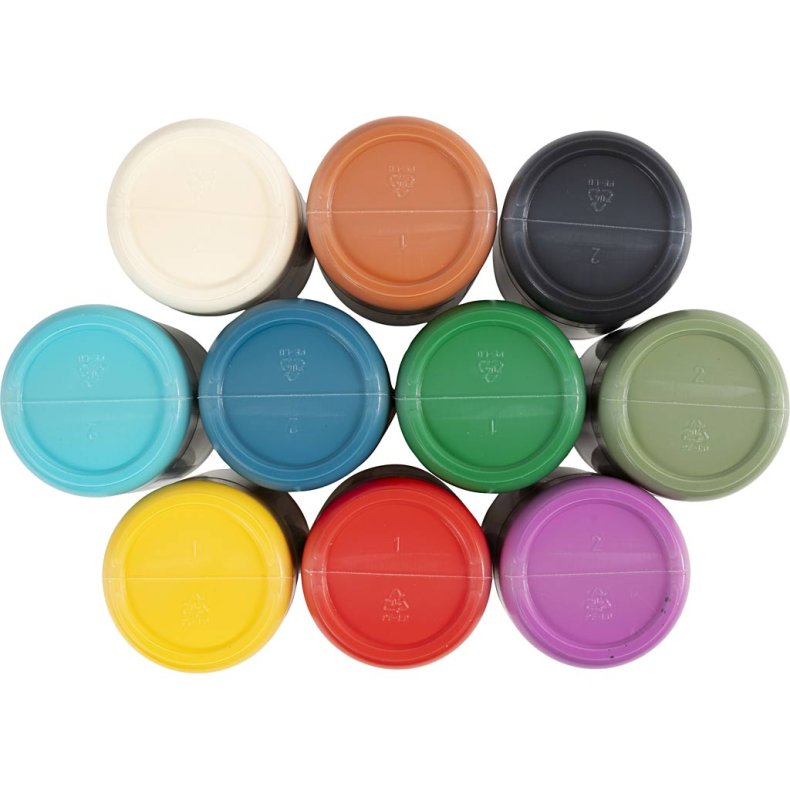 Udend&oslash;rsmaling, silkemat, ass. farver, 10x250 ml/ 1 pk.