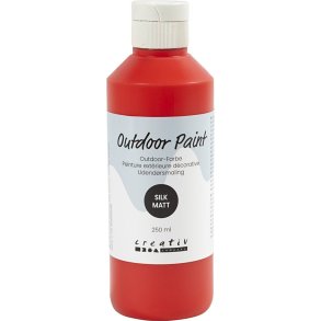 Udend&oslash;rsmaling, silkemat, d&aelig;kkende, r&oslash;d, 250 ml/ 1 fl.