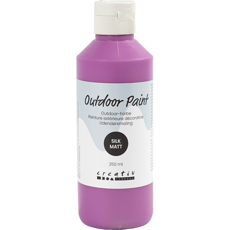 Udend&oslash;rsmaling, silkemat, d&aelig;kkende, lilla, 250 ml/ 1 fl.