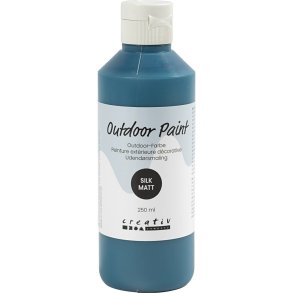 Udend&oslash;rsmaling, silkemat, d&aelig;kkende, bl&aring;, 250 ml/ 1 fl.