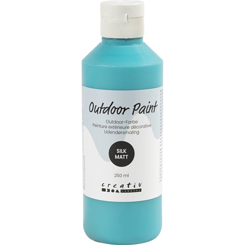 Udend&oslash;rsmaling, silkemat, d&aelig;kkende, turquoise blue, 250 ml/ 1 fl.
