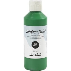 Udend&oslash;rsmaling, silkemat, d&aelig;kkende, gr&oslash;n, 250 ml/ 1 fl.