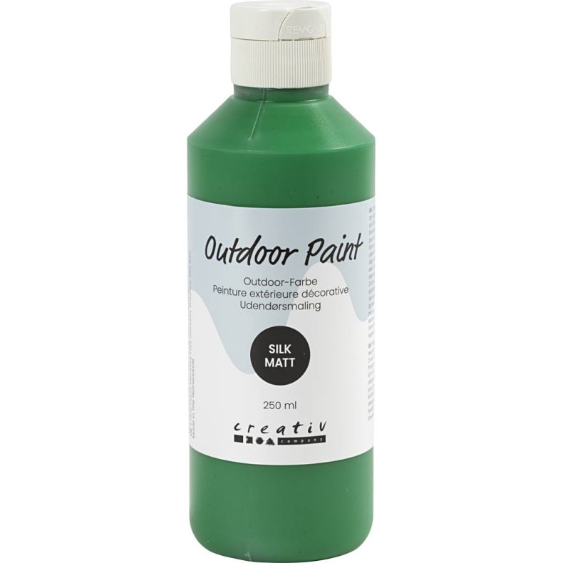 Udend&oslash;rsmaling, silkemat, d&aelig;kkende, gr&oslash;n, 250 ml/ 1 fl.