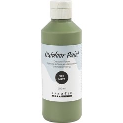 Udend&oslash;rsmaling, silkemat, d&aelig;kkende, oliven, 250 ml/ 1 fl.