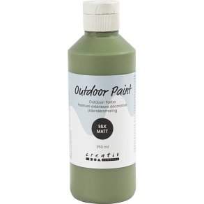 Udend&oslash;rsmaling, silkemat, d&aelig;kkende, oliven, 250 ml/ 1 fl.