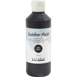 Udend&oslash;rsmaling, silkemat, d&aelig;kkende, sort, 250 ml/ 1 fl.
