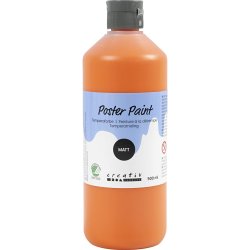 Temperamaling, mat, halvd&aelig;kkende, orange, 500 ml/ 1 fl.