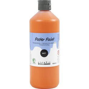 Temperamaling, mat, halvd&aelig;kkende, orange, 500 ml/ 1 fl.