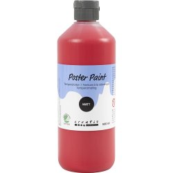 Temperamaling, mat, halvd&aelig;kkende, r&oslash;d, 500 ml/ 1 fl.