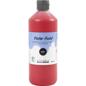 Temperamaling, mat, halvd&aelig;kkende, r&oslash;d, 500 ml/ 1 fl.