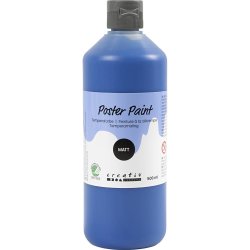 Temperamaling, mat, halvd&aelig;kkende, m&oslash;rk bl&aring;, 500 ml/ 1 fl.