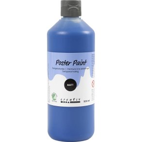 Temperamaling, mat, halvd&aelig;kkende, m&oslash;rk bl&aring;, 500 ml/ 1 fl.