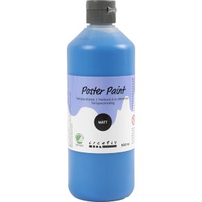 Temperamaling, mat, halvd&aelig;kkende, prim&aelig;r bl&aring;, 500 ml/ 1 fl.