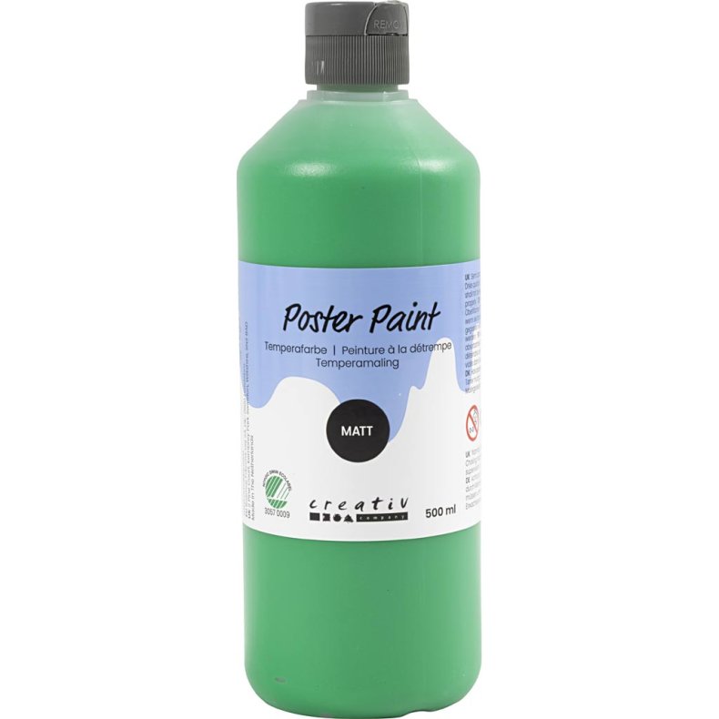 Temperamaling, mat, halvd&aelig;kkende, gr&oslash;n, 500 ml/ 1 fl.