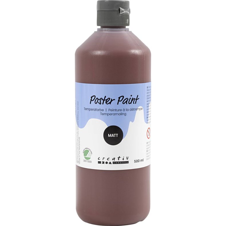 Temperamaling, mat, halvd&aelig;kkende, brun, 500 ml/ 1 fl.