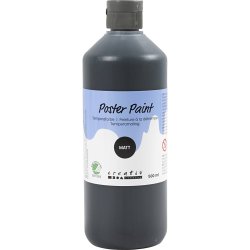 Temperamaling, mat, halvd&aelig;kkende, sort, 500 ml/ 1 fl.