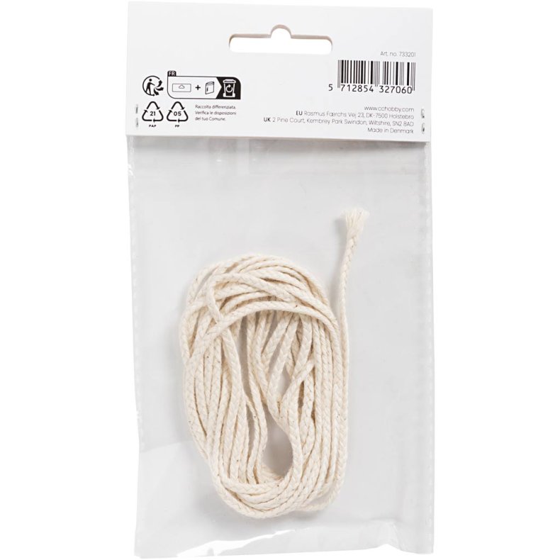 V&aelig;ge, Passer til dyppelys (diam. 22-30 mm) og st&oslash;belys (diam. 60-80 mm), 100 g, 3 m/ 1 pk.