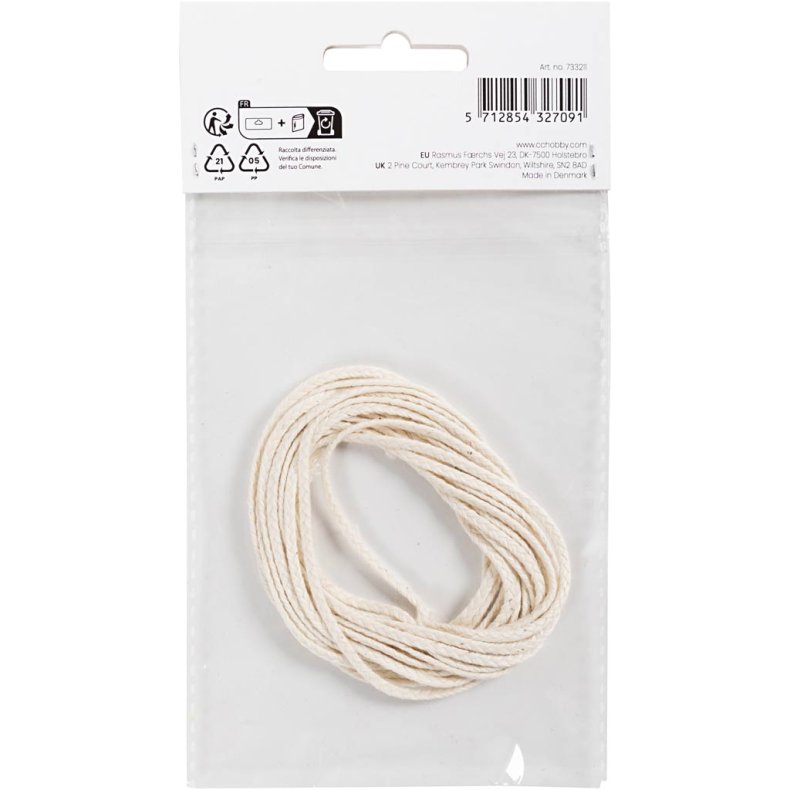 V&aelig;ge, Passer til dyppelys (diam. 30 mm) og st&oslash;belys (diam. 80-100 mm) , B: 2 mm, 100 g, 3 m/ 1 pk.