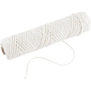 Væge, Passer til dyppelys (diam. 30 mm) og støbelys (diam. 80-100 mm) , B: 2 mm, 100 g, 50 m/ 1 rl.