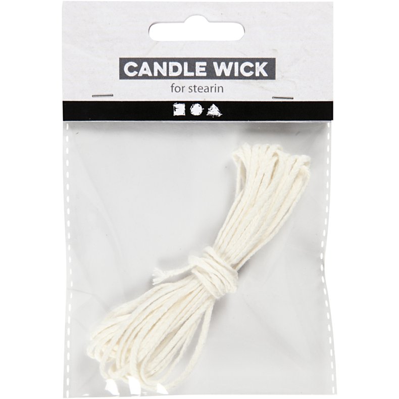 V&aelig;ge til stearin, Passer til st&oslash;belys p&aring; 50-70 mm i diam. , 100 g, 3 m/ 1 pk.
