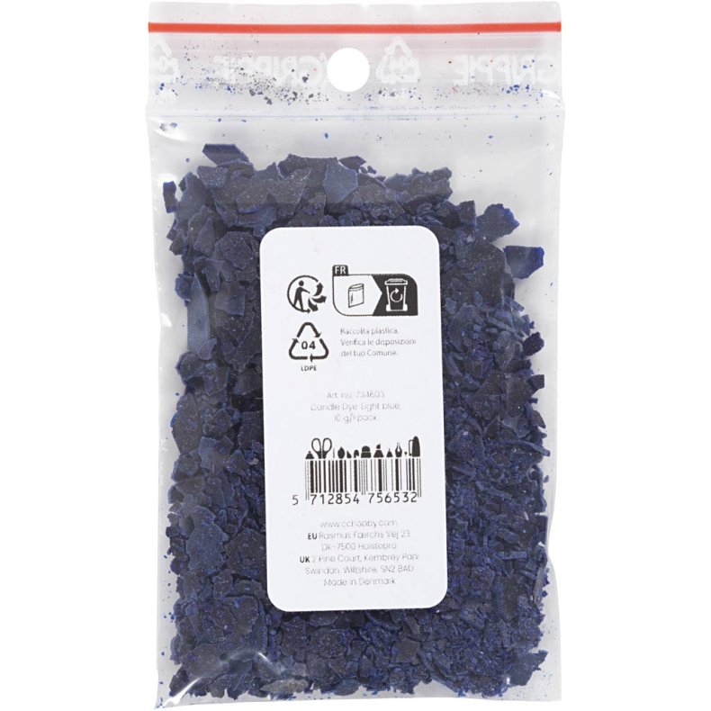 Lysfarve, lys bl&aring;, 10 g/ 1 pk.