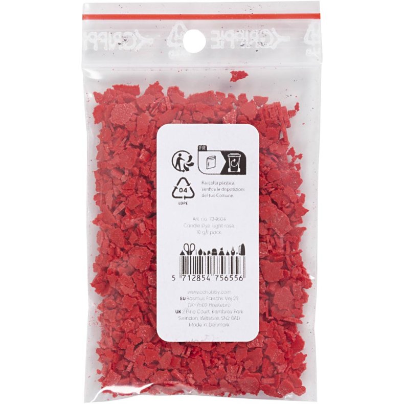 Lysfarve, lys rosa, 10 g/ 1 pk.