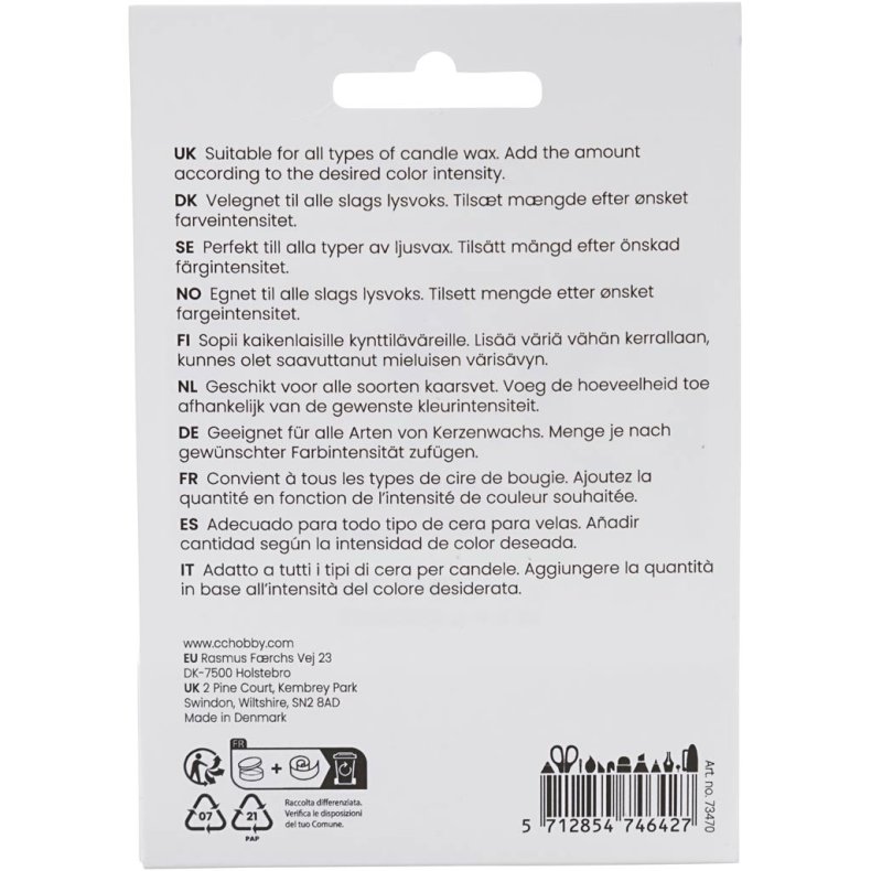 Lysfarve, bl&aring;, 5 g/ 1 pk.