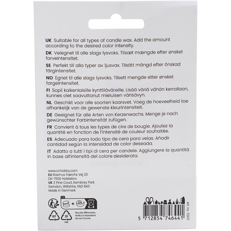 Lysfarve, m&oslash;rk r&oslash;d, 5 g/ 1 pk.